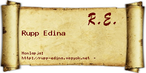 Rupp Edina névjegykártya